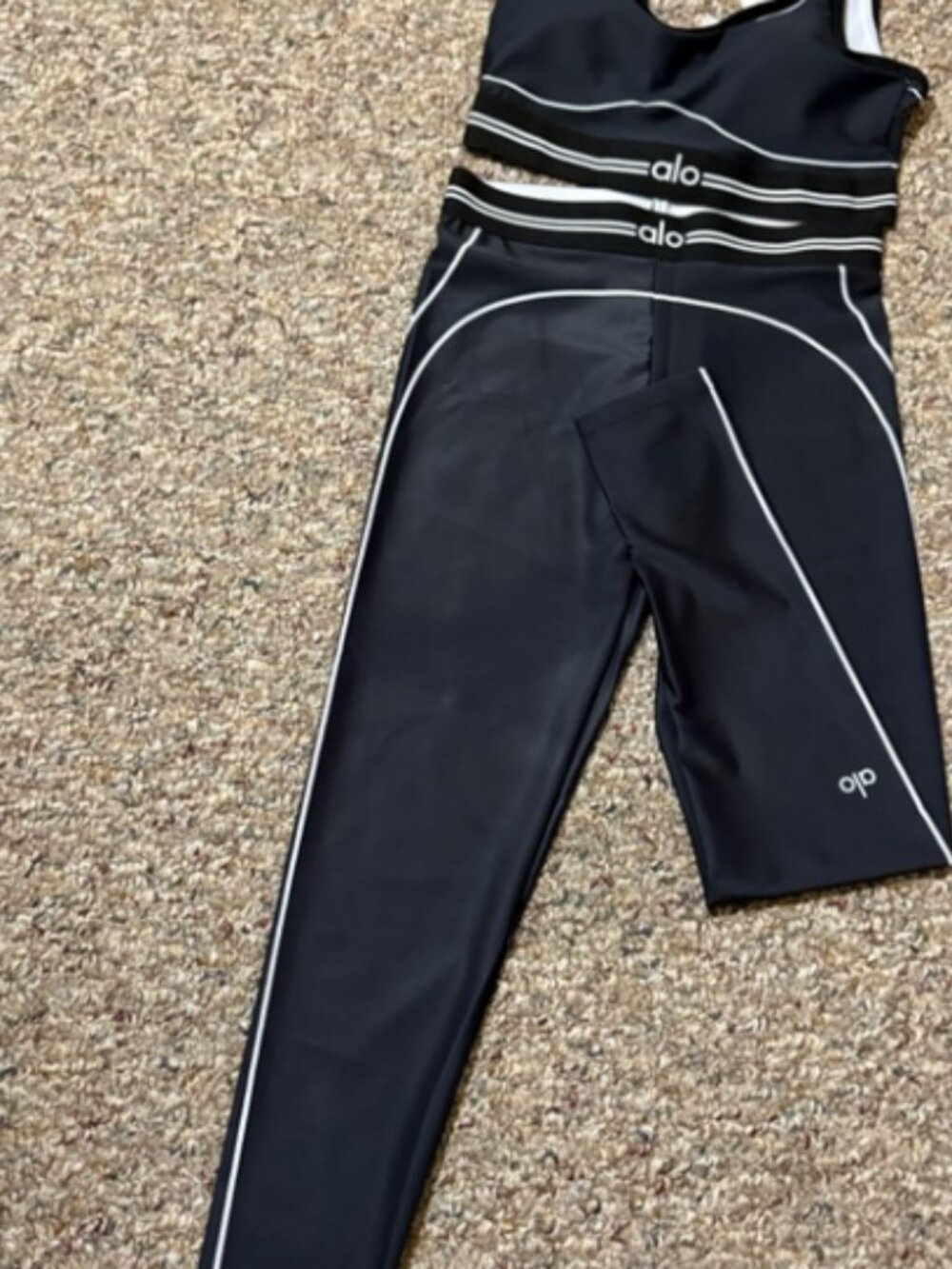 ALO Yoga Black and White Crop Top